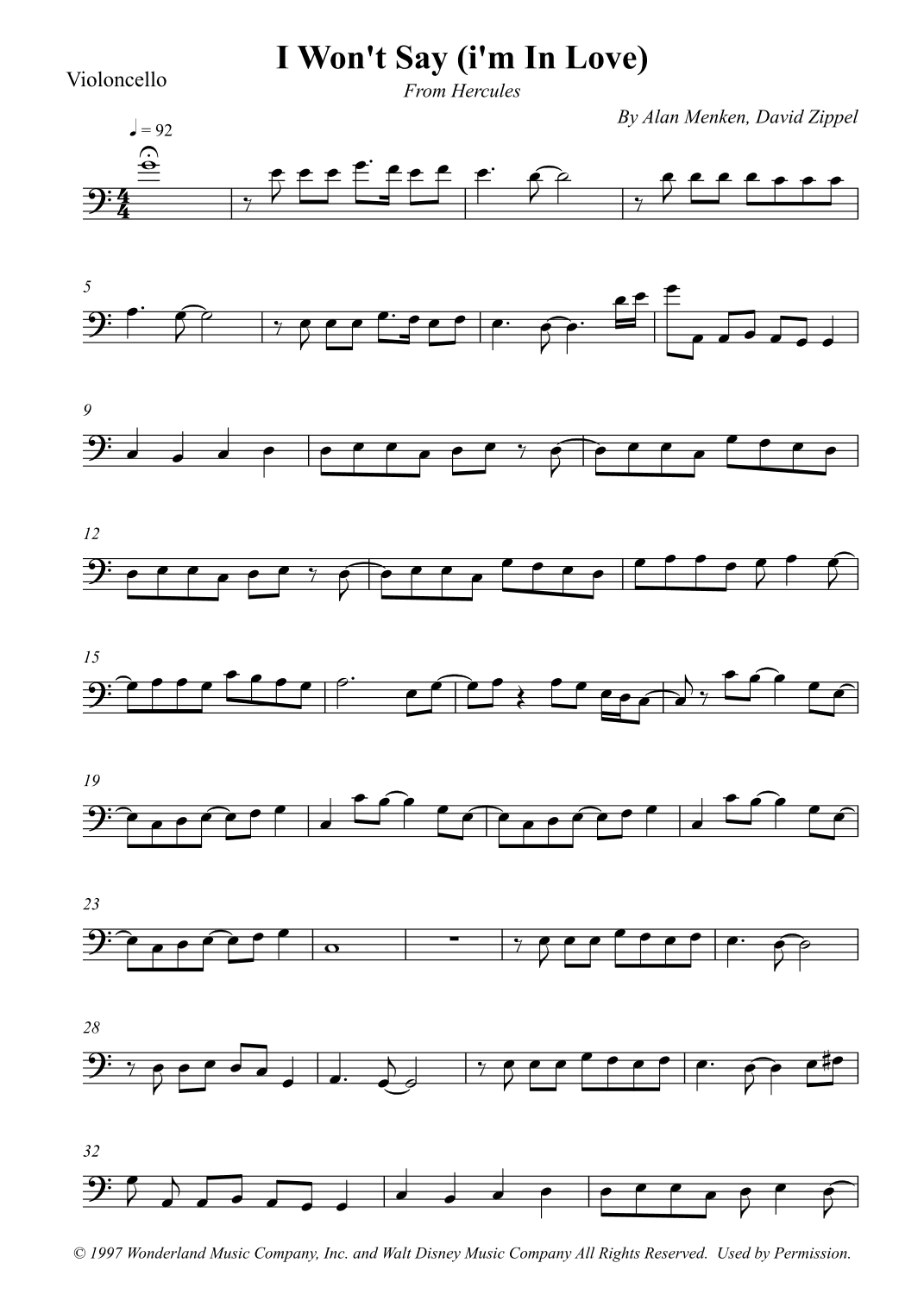 I Won't Say (i'm In Love) (arr. Wesley S. SIlva)