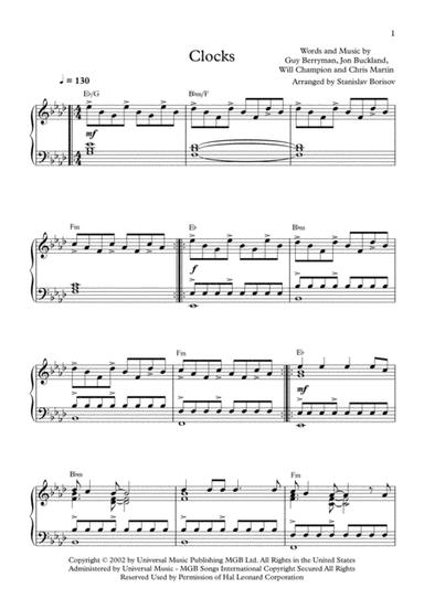 Clocks (arr. Stanislav Borisov)