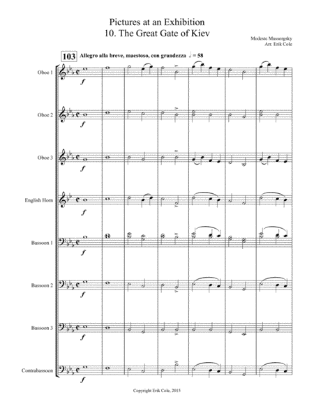 Pictures at an Exhibition 10. The Great Gate of Kiev (arr. Erik Cole)