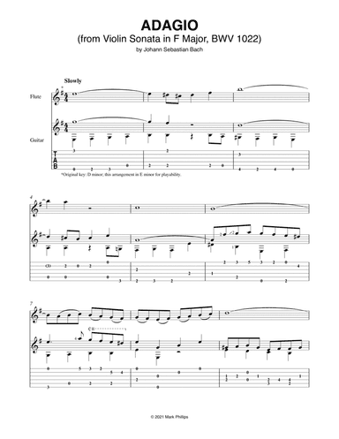 Adagio (from Violin Sonata in F Major, BWV 1022) (arr. Mark Phillips)
