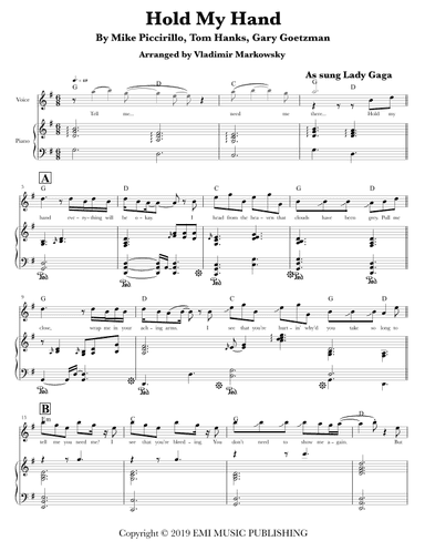 Hold My Hand Hold My Heart (arr. Vladimir Markowsky)