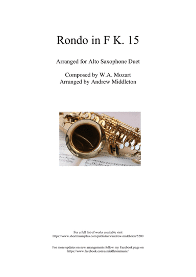 Rondo arranged for Alto Saxophone Duet (arr. Andrew Middleton)