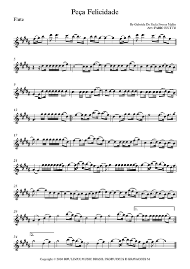 Peca Felicidade (arr. Fabio Britto)