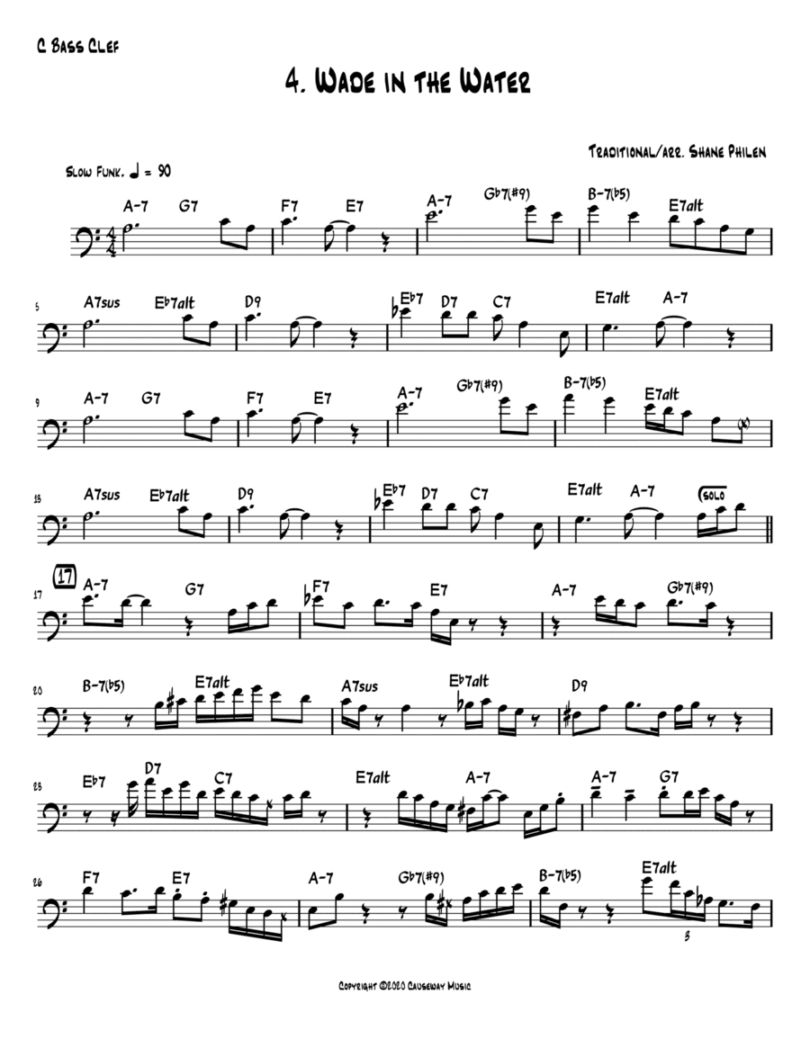 Wade In The Water - C Bass Clef (arr. Shane Philen)