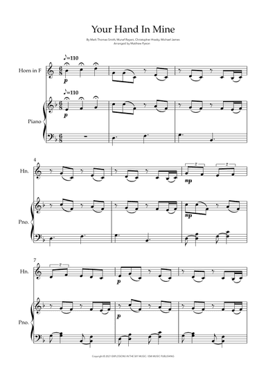 Your Hand In Mine (arr. Matthew pyeon)