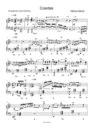 Czardas by Vittorio Monti (arr. Leah Ginzburg)