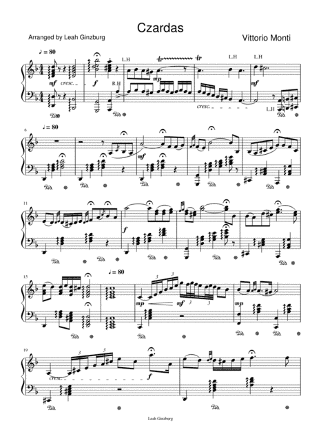 Czardas by Vittorio Monti (arr. Leah Ginzburg)