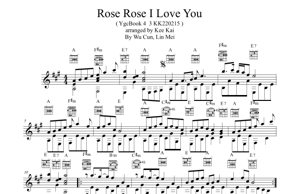 Rose Rose, I Love You (arr. Kee Kai)