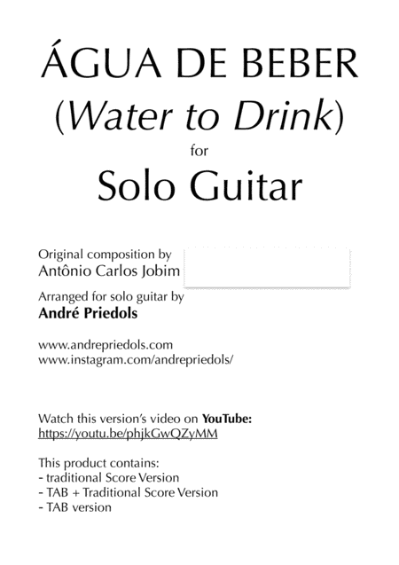 Água De Beber (water To Drink) (arr. André Priedols)