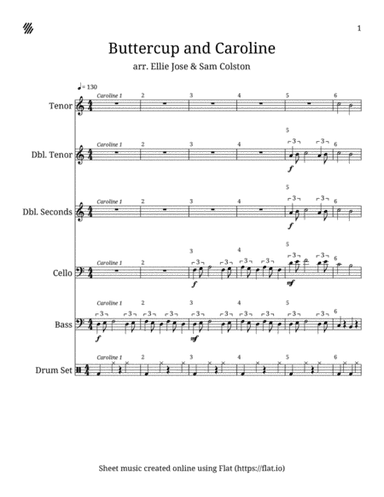 Buttercup and Caroline (arr. Sam Colston, Ellie Jose)