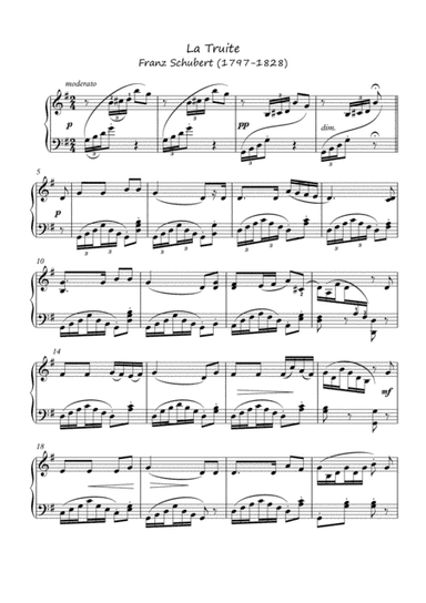 La Truite  by Franz Schubert solo piano (arr. PianoSheetNow)