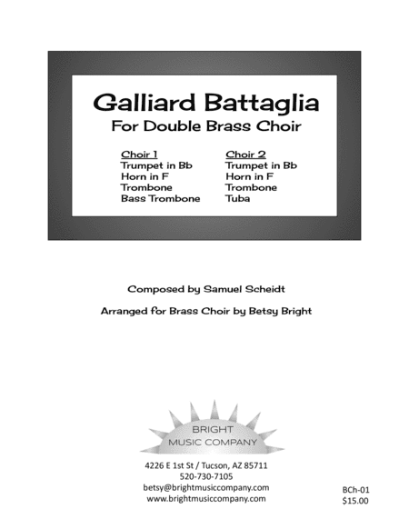 Galliard Battaglia for Double Brass Choir (8-part) (arr. Betsy Bright)