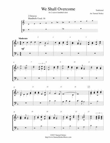 We Shall Overcome - for 2-octave handbell choir (arr. Samuel Stokes)