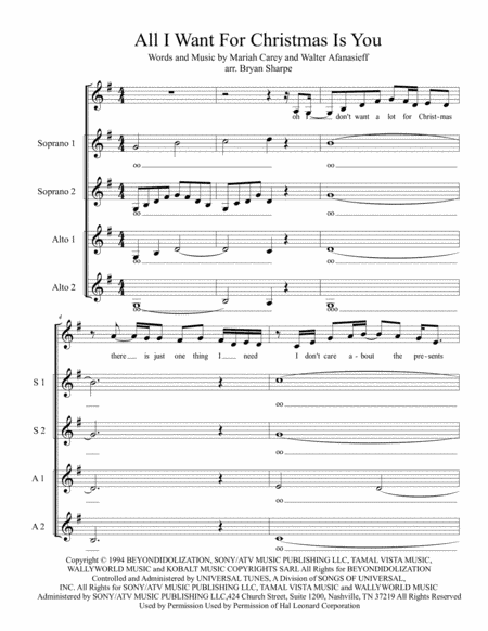 All I Want For Christmas Is You (arr. Bryan Sharpe)