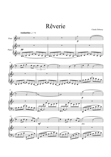 Claude Debussy - Rêverie (Flute Solo) (arr. André Laitano)