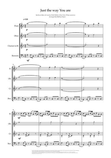 Just The Way You Are (arr. Matthew pyeon)