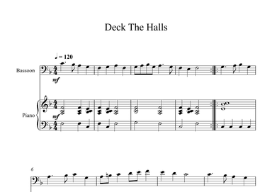 Deck The Halls (Bassoon + Piano) (arr. Digital Book Music)