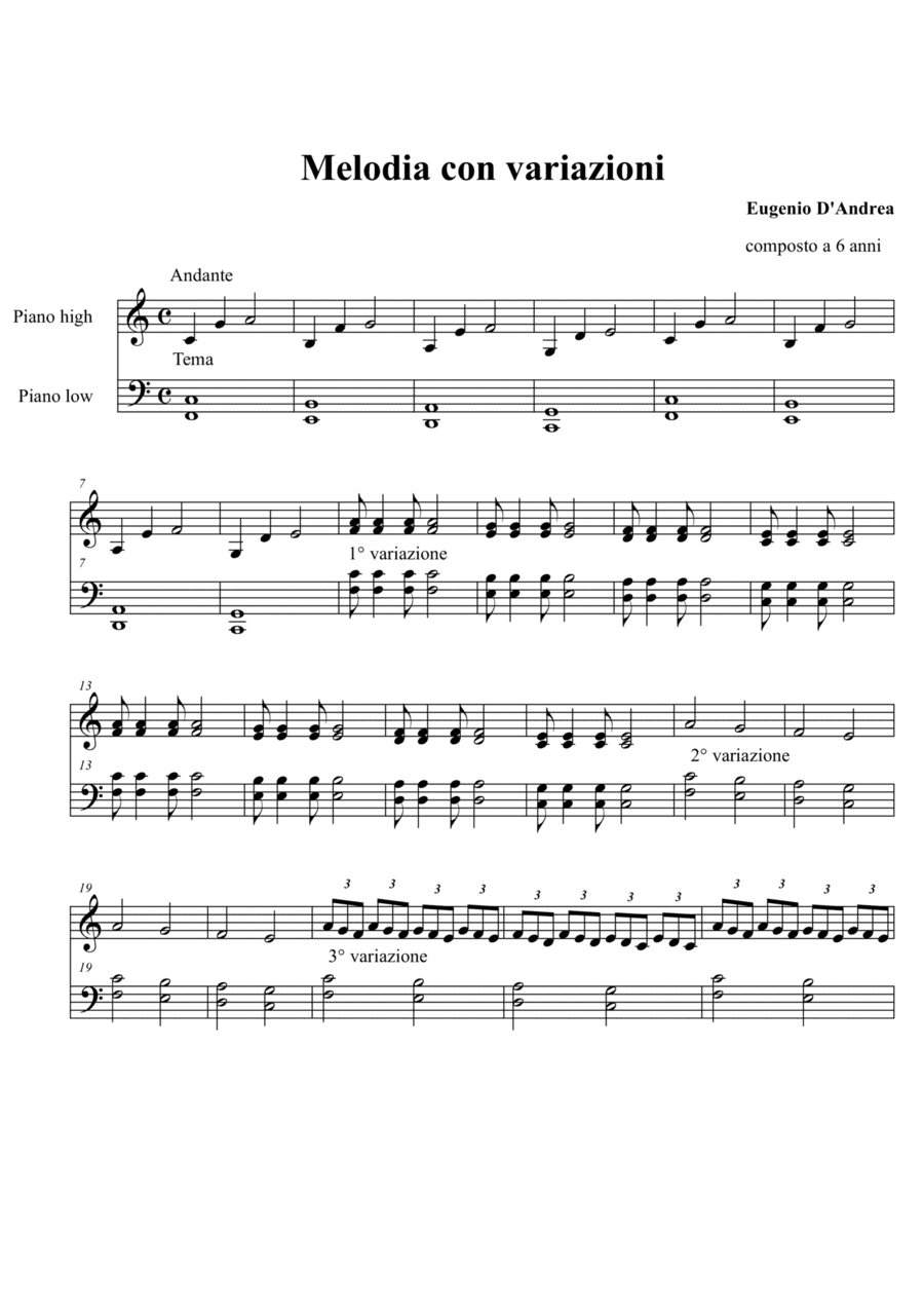 Eugenio D'Andrea Melodia for piano