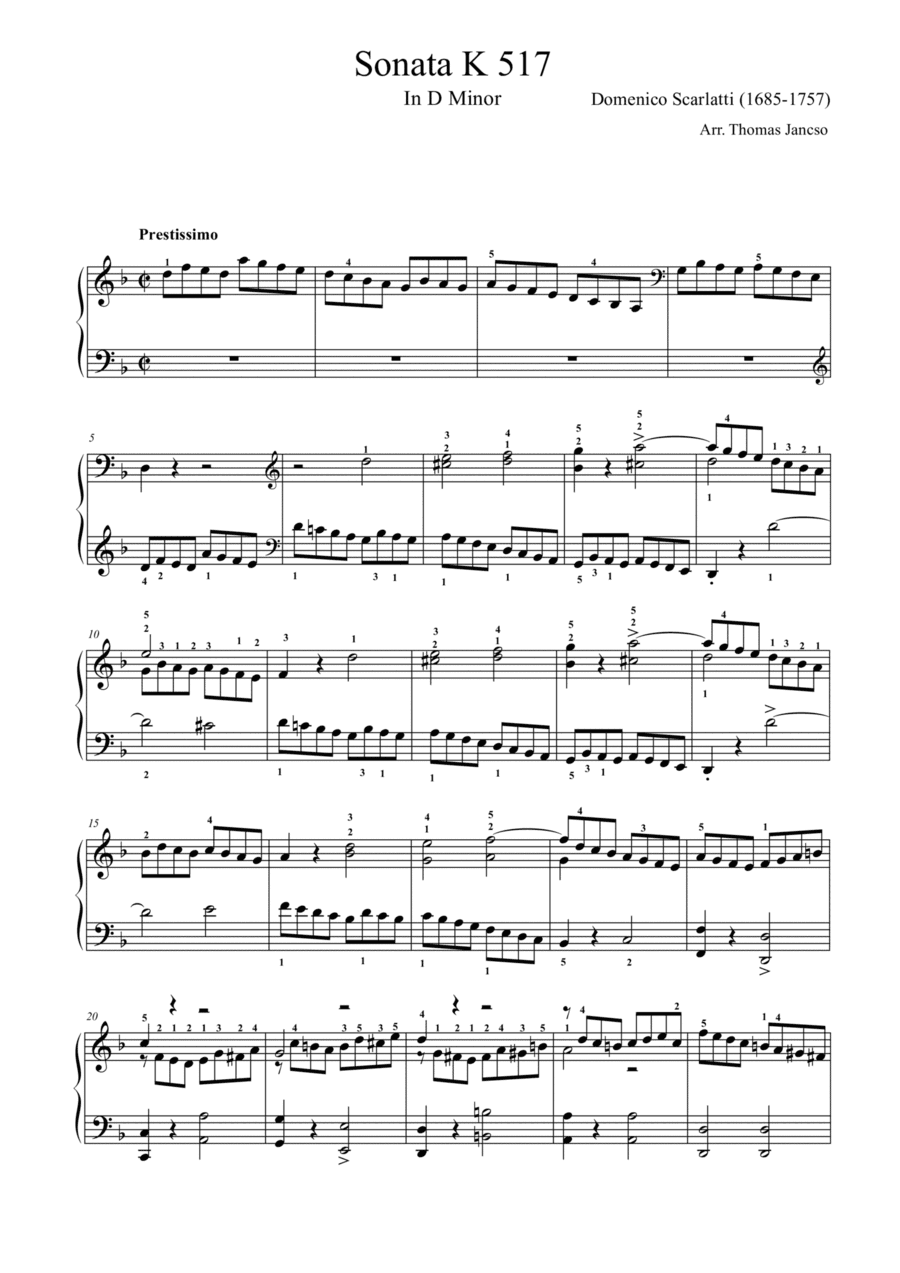 Scarlatti Sonata K 517 (arr. Thomas Jancso)
