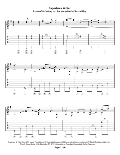 Paperback Writer (arr. Steven King)