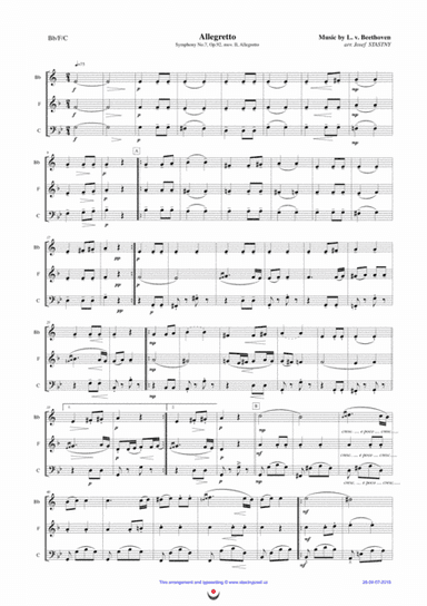 Allegretto (Beethoven: Symphony No.7, mov. II, excerpt) (arr. Josef STASTNY)