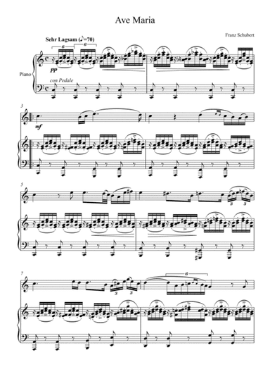 Franz Schubert - Ave Maria (Violin Solo) - C Key (arr. André Laitano)