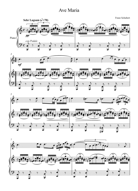 Franz Schubert - Ave Maria (Violin Solo) - C Key (arr. André Laitano)