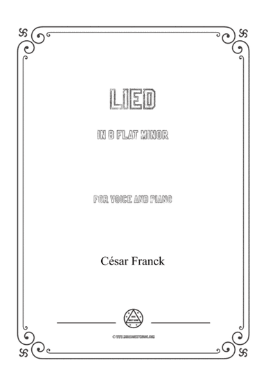 Franck-Lied in b flat minor,for voice and piano (arr. MSM)