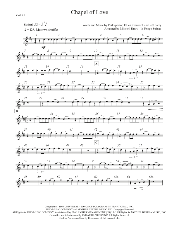 Chapel Of Love (arr. Mitchell Drury)