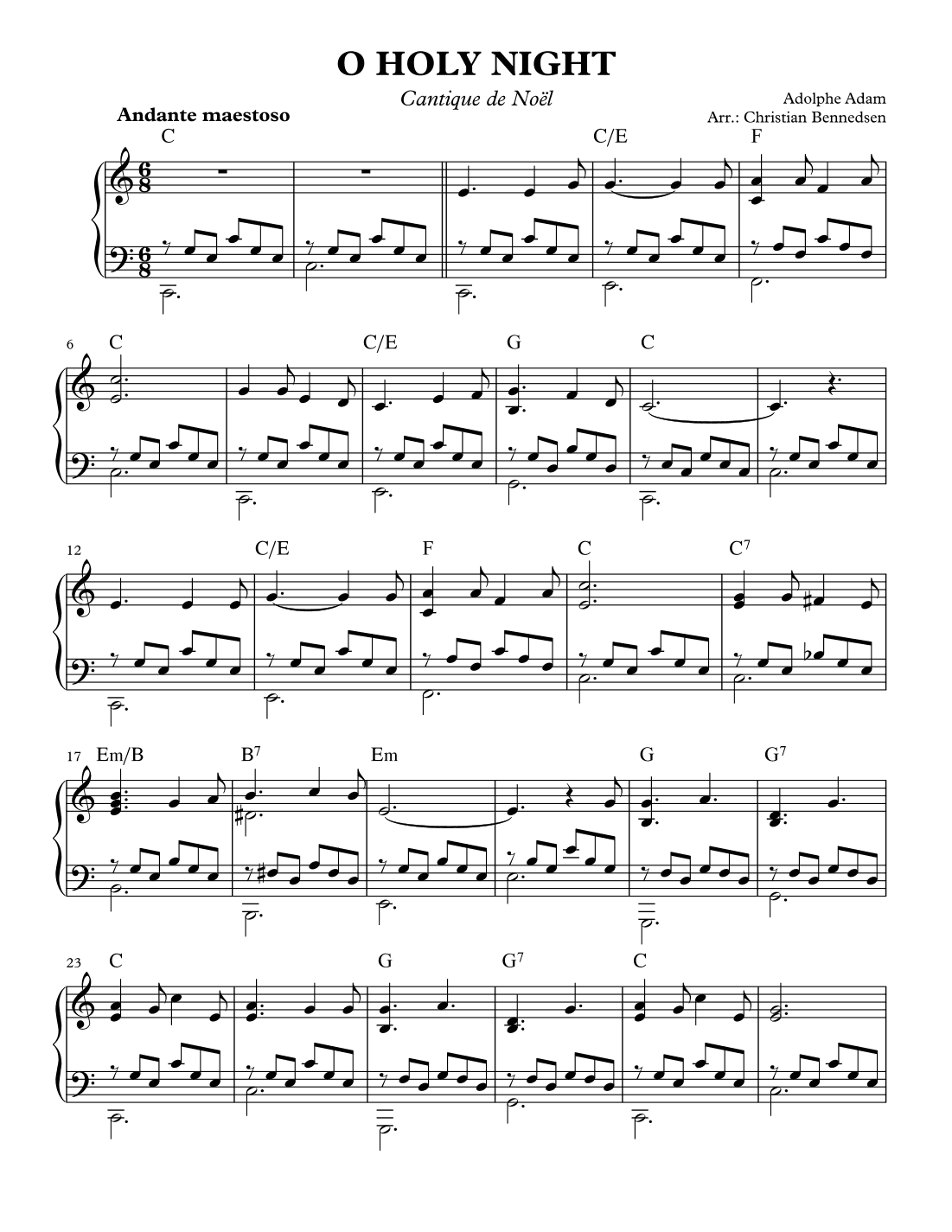 O Holy Night (Cantique de Noël) (arr. Christian Bennedsen)