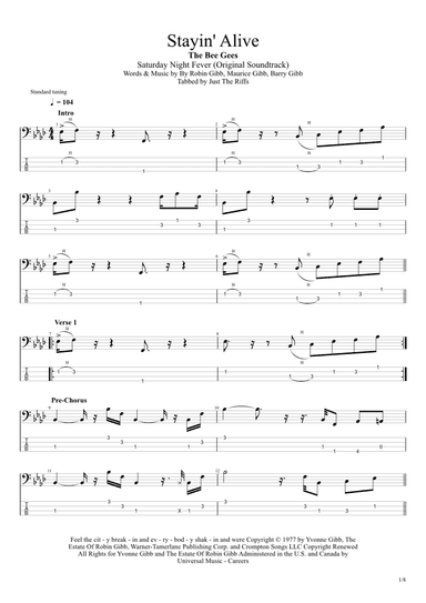 Stayin' Alive (arr. Just The Riffs)