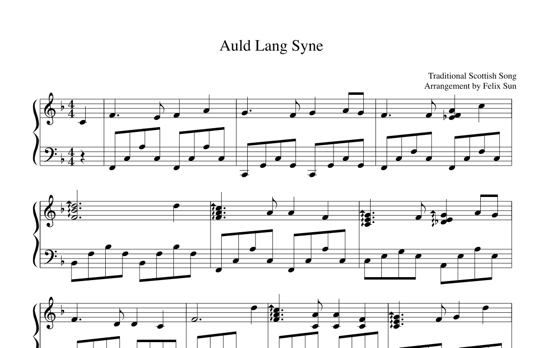 Auld Lang Syne (Piano Solo) (arr. Felix Sun)