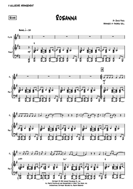 Rosanna (arr. Andrew Will)