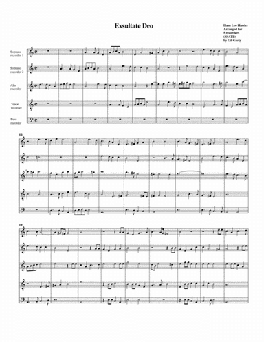 Exsultate Deo a5 (arrangement for 5 recorders) (arr. Gil Garty)