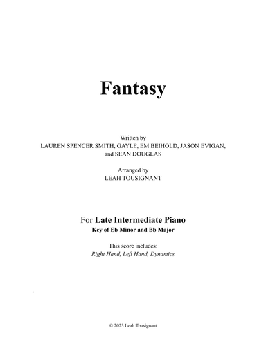 Fantasy (arr. Leah Tousignant)