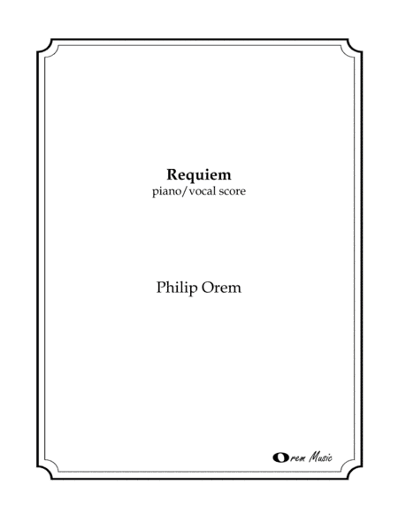 Requiem - piano/vocal score