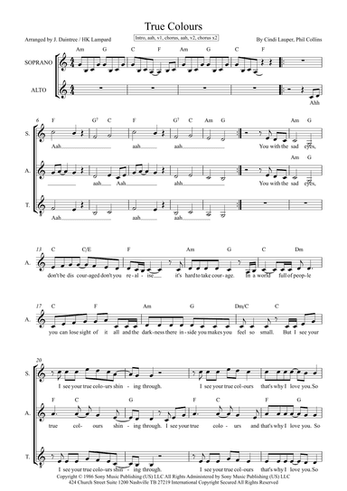 True Colors (arr. J. Daintree, H.K Lampard)