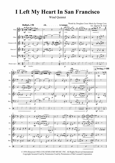 I Left My Heart In San Francisco (arr. Thomas H. Graf)