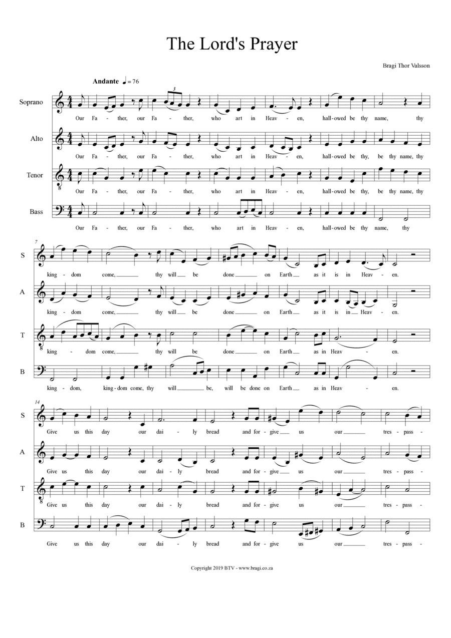 The Lord's Prayer - original composition for SATB choir