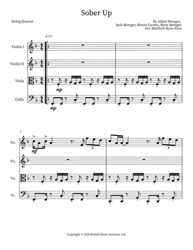 Sober Up (arr. Matthew Ryan Ross)