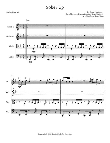 Sober Up (arr. Matthew Ryan Ross)