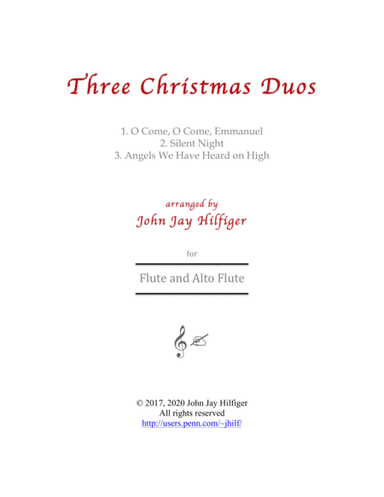 Three Christmas Duos for Flute and Alto Flute (arr. John Jay Hilfiger)