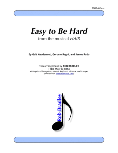 Easy To Be Hard (arr. Rob Bradley)