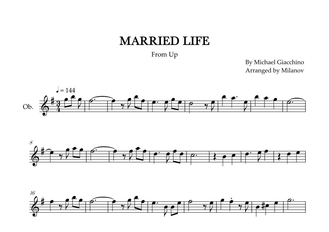 Married Life (arr. Milanov)