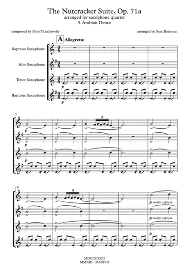The Nutcracker Suite - 5. Arabian Dance (arr. Sam Bateman)