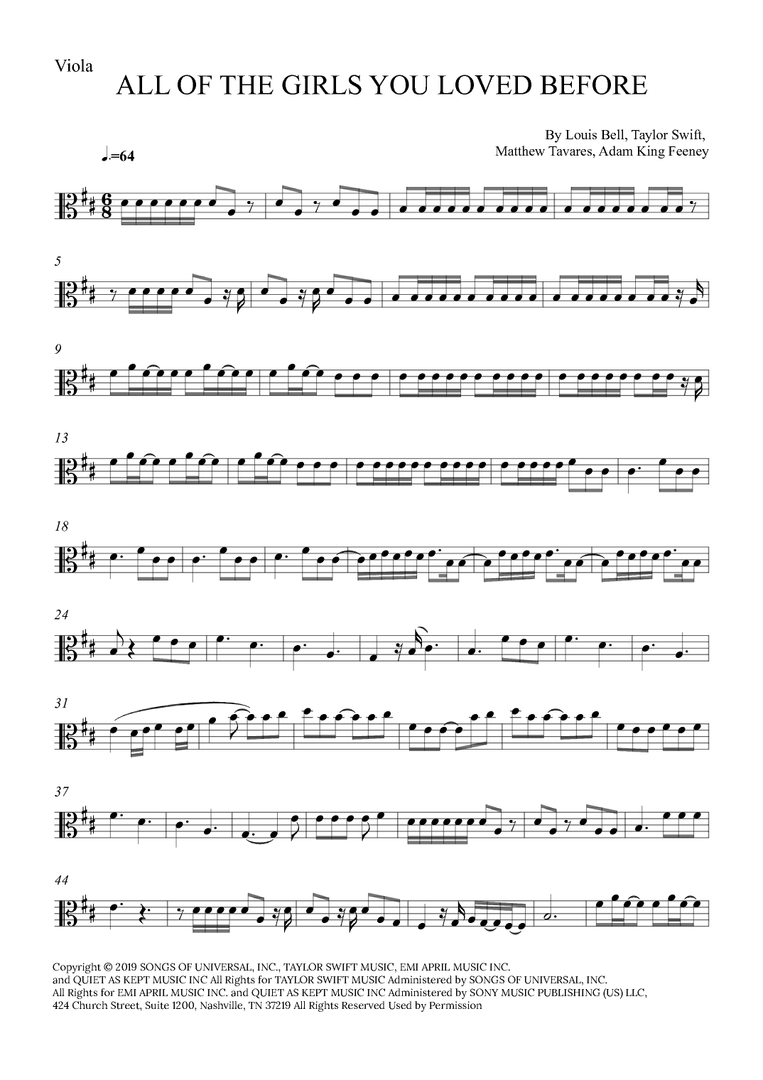 All Of The Girls You Loved Before (arr. Alex Nunes Rodrigues)