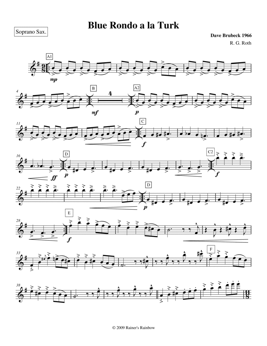 Dave Brubeck (arr. R G Roth)