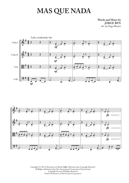 Mas Que Nada (arr. Diego Marani)