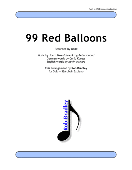 99 Red Balloons (99 Luftballons) (arr. Rob Bradley)