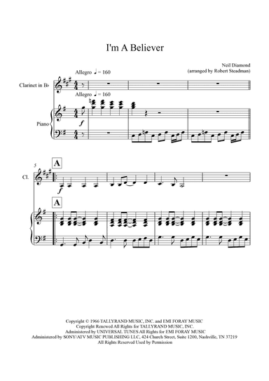 I'm A Believer (arr. Robert Steadman)